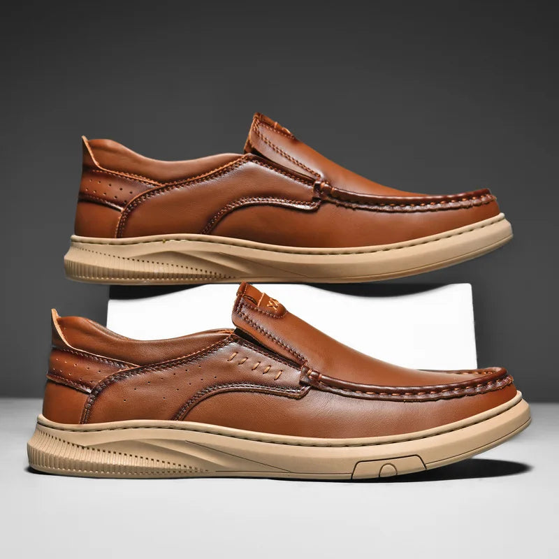 Steady Stride Leather Loafers